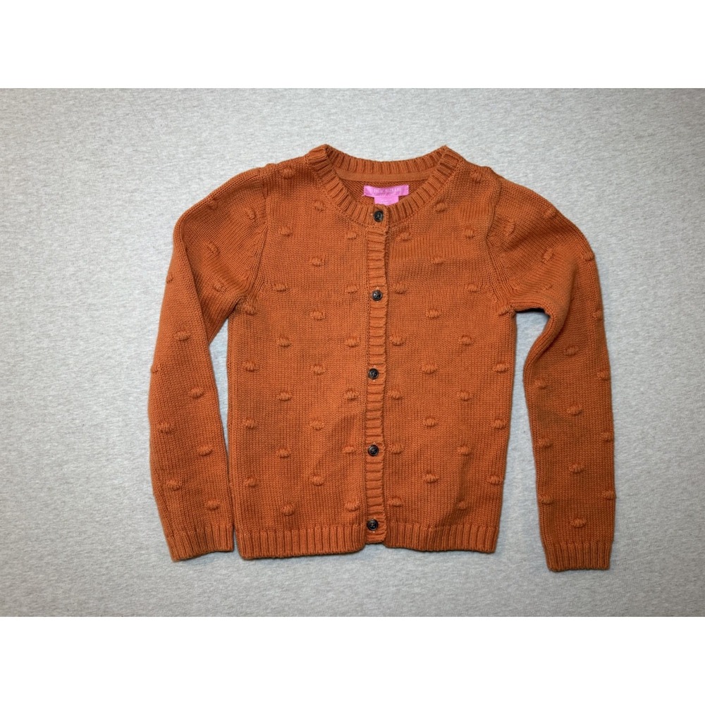 isaac Mizrahi. orange cardigan. girl size 7/8. button up